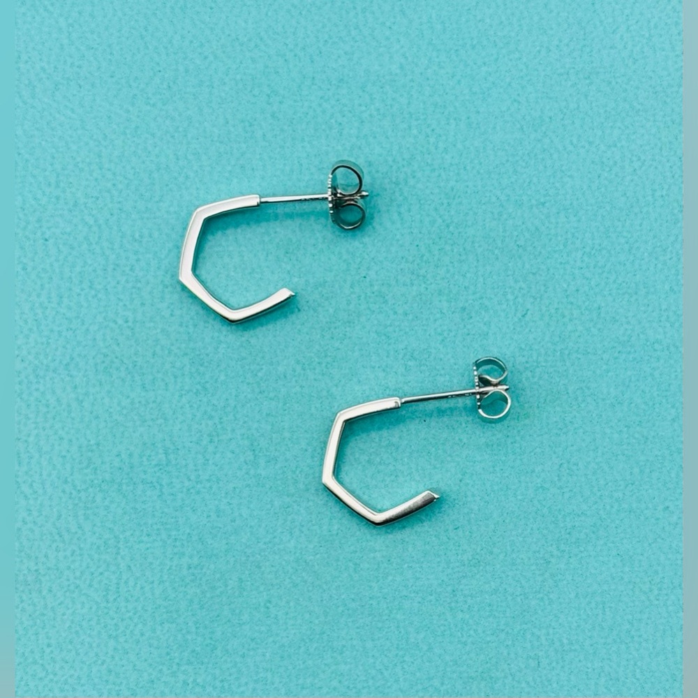 Tiffany & Co Frank Gehry Torque White Gold & Diamond Hoops Mini Pouch Box - Picture 2 of 7